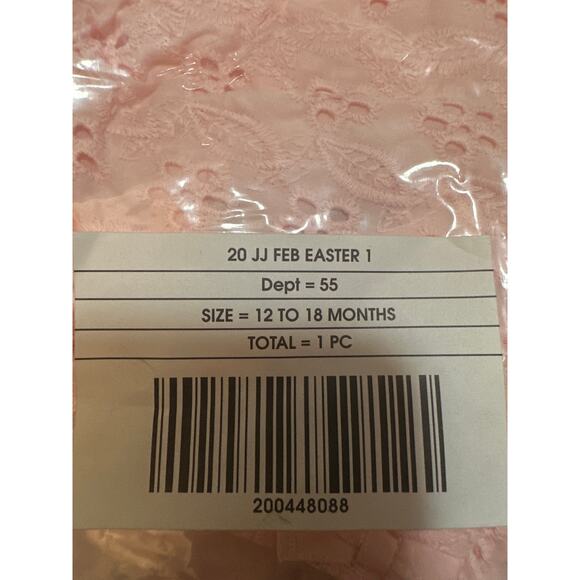 Janie and Jack Eyelet Ruffle Bonnet Crystal Rose Pink Size 12-18 months New - Picture 4 of 4